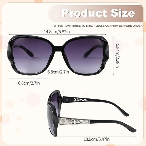 4 Pcs Women Large Sunglasses, UV 400 Glasses Oversized Polarized Sunglasses main image 3